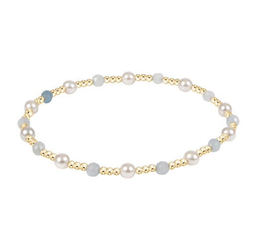 Extends Pearl Sincerity 4mm Gem Bracelet - Aquamarine