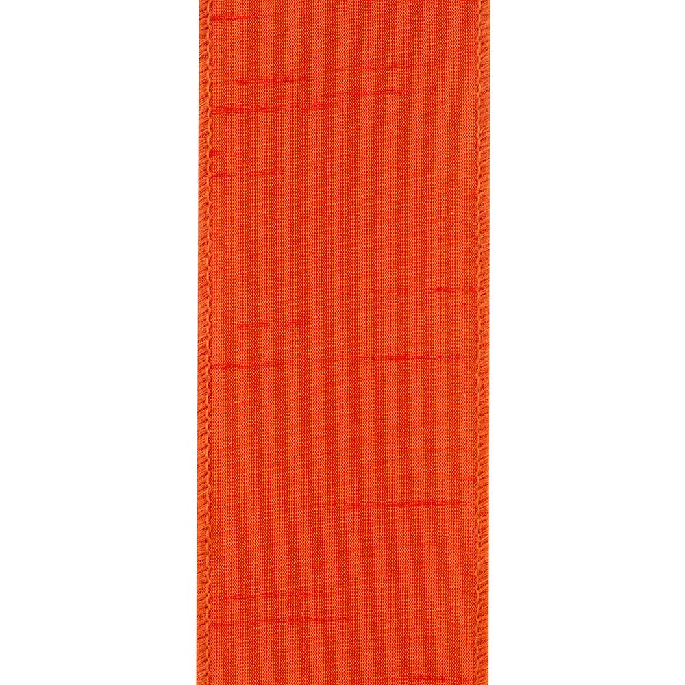 Dupioni Supreme Wired Edge, Orange, 2-1/2 In, 50 Yards