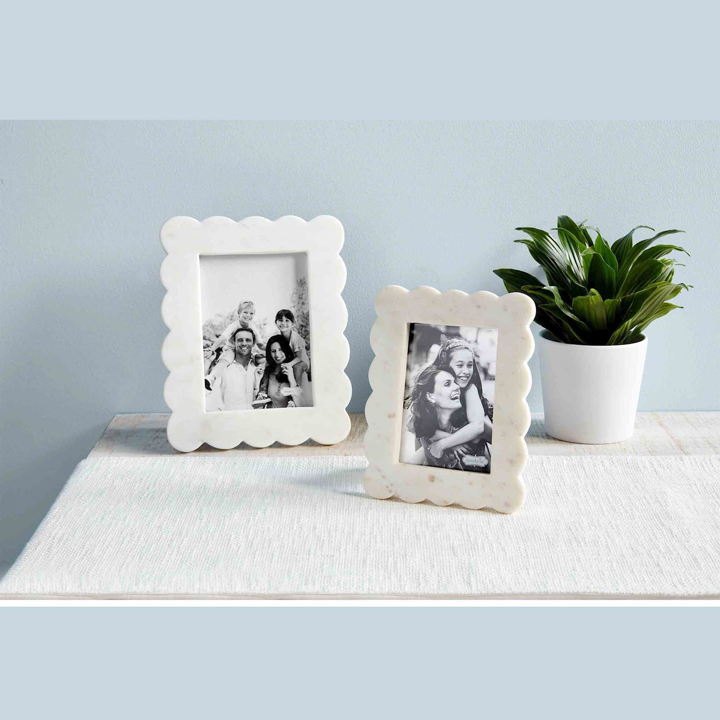 Large Scalloped Marble Frame