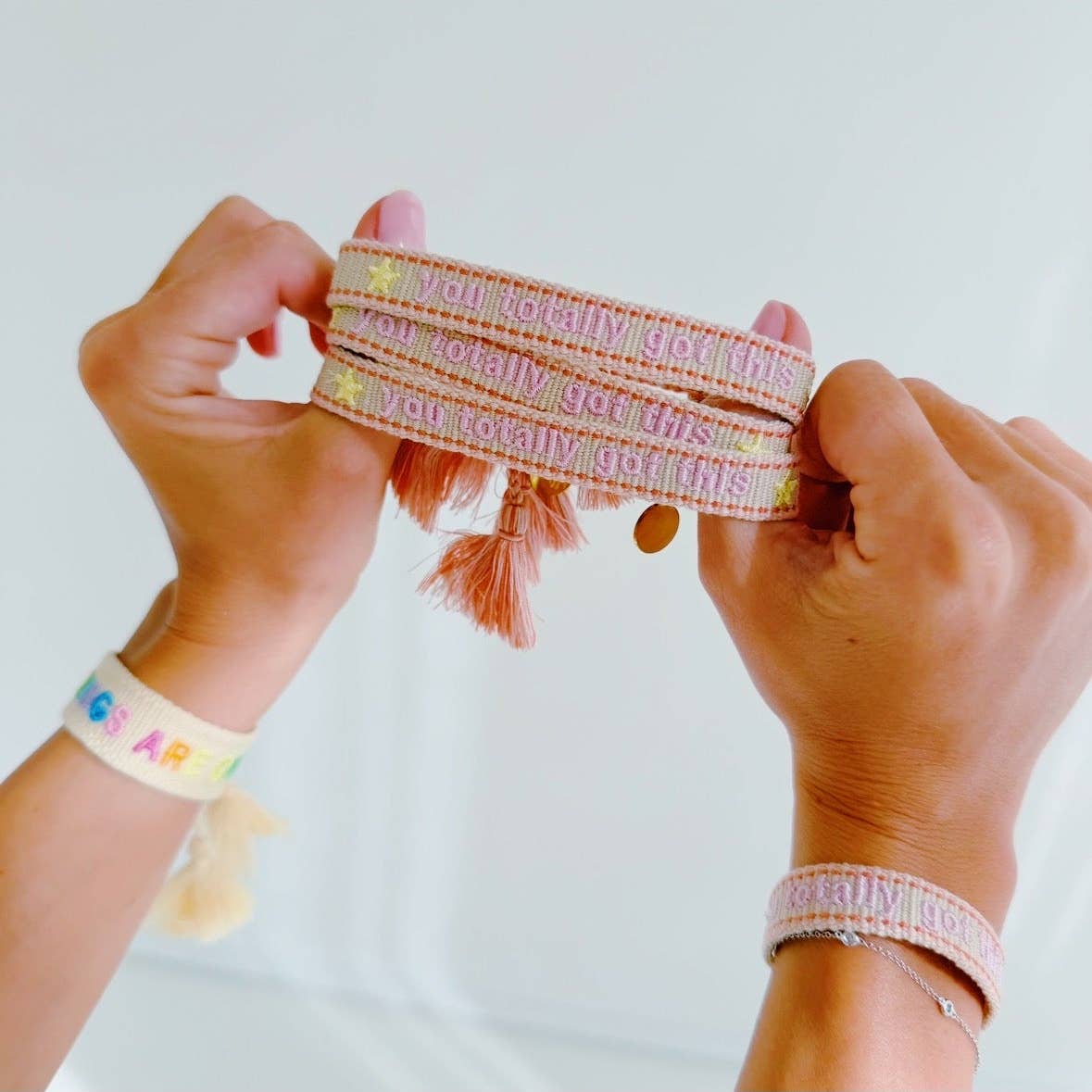 🌟You totally got this🌟  NEW SKINNY BAND tassel bracelet