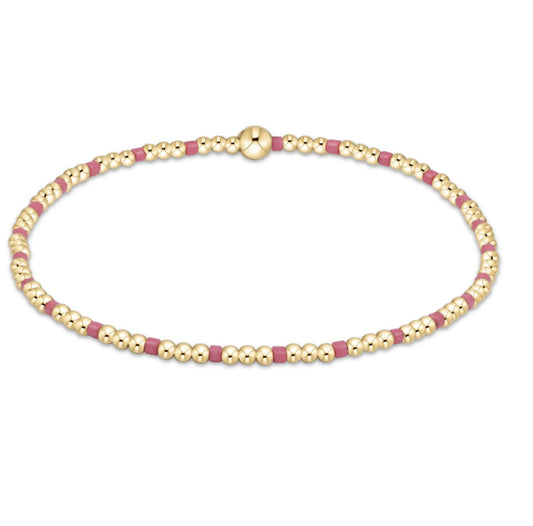 egirl Hope Sincerity Pattern 2mm Bead Bracelet - Bright Pink
