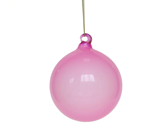 Illume Glass Ornament- Light Pink 6”