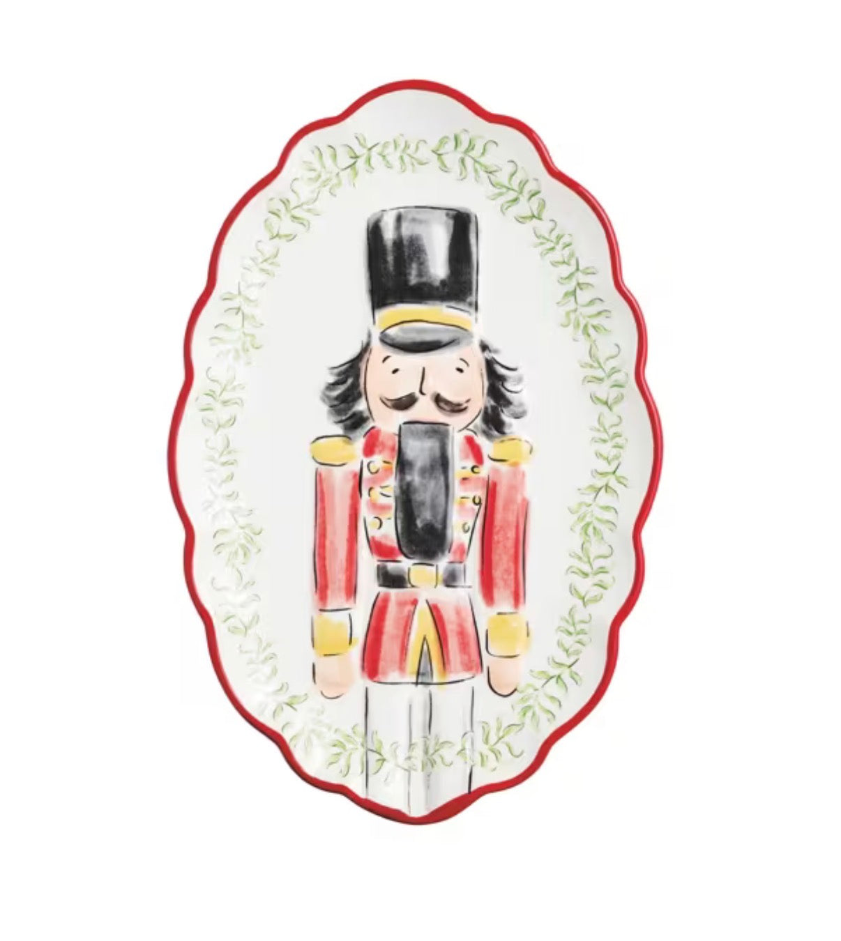 NUTCRACKER RED SCALLOP PLATTER