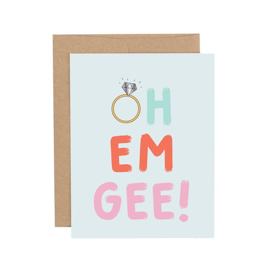 Oh Em Gee Engagement Greeting Card