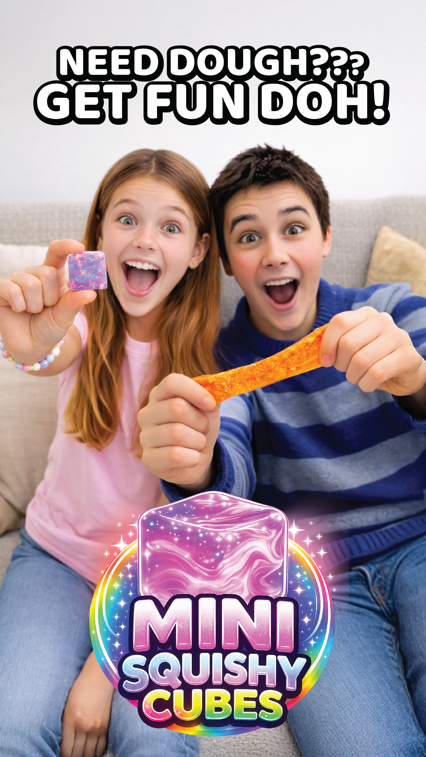 Fun Doh MINI Squishy Cube 2 Pack
