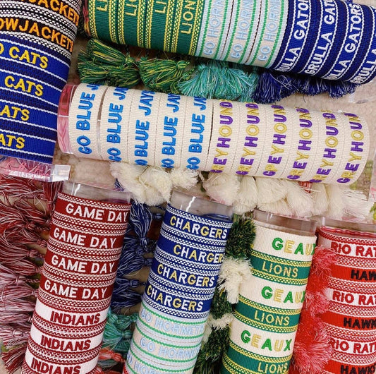 Gig ‘em tassel bracelet