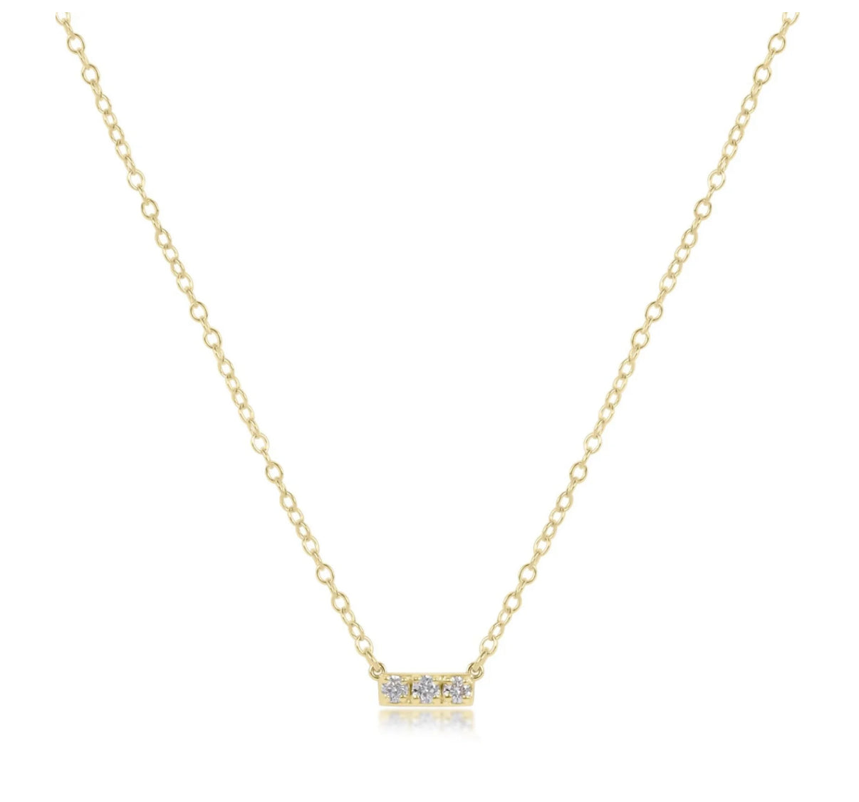 14kt Gold & Diamond Significance Bar Necklace- Three