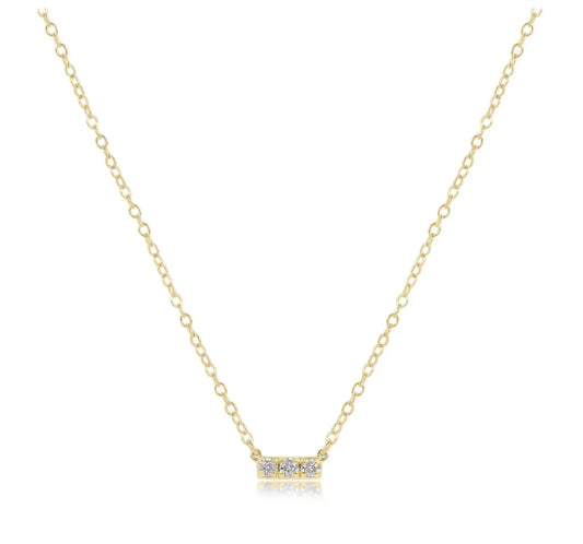 14kt Gold & Diamond Significance Bar Necklace- Three