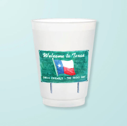 Texas Sign Frosted Cups
