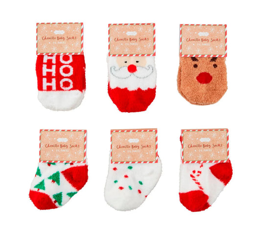 Christmas Chenille Baby Socks