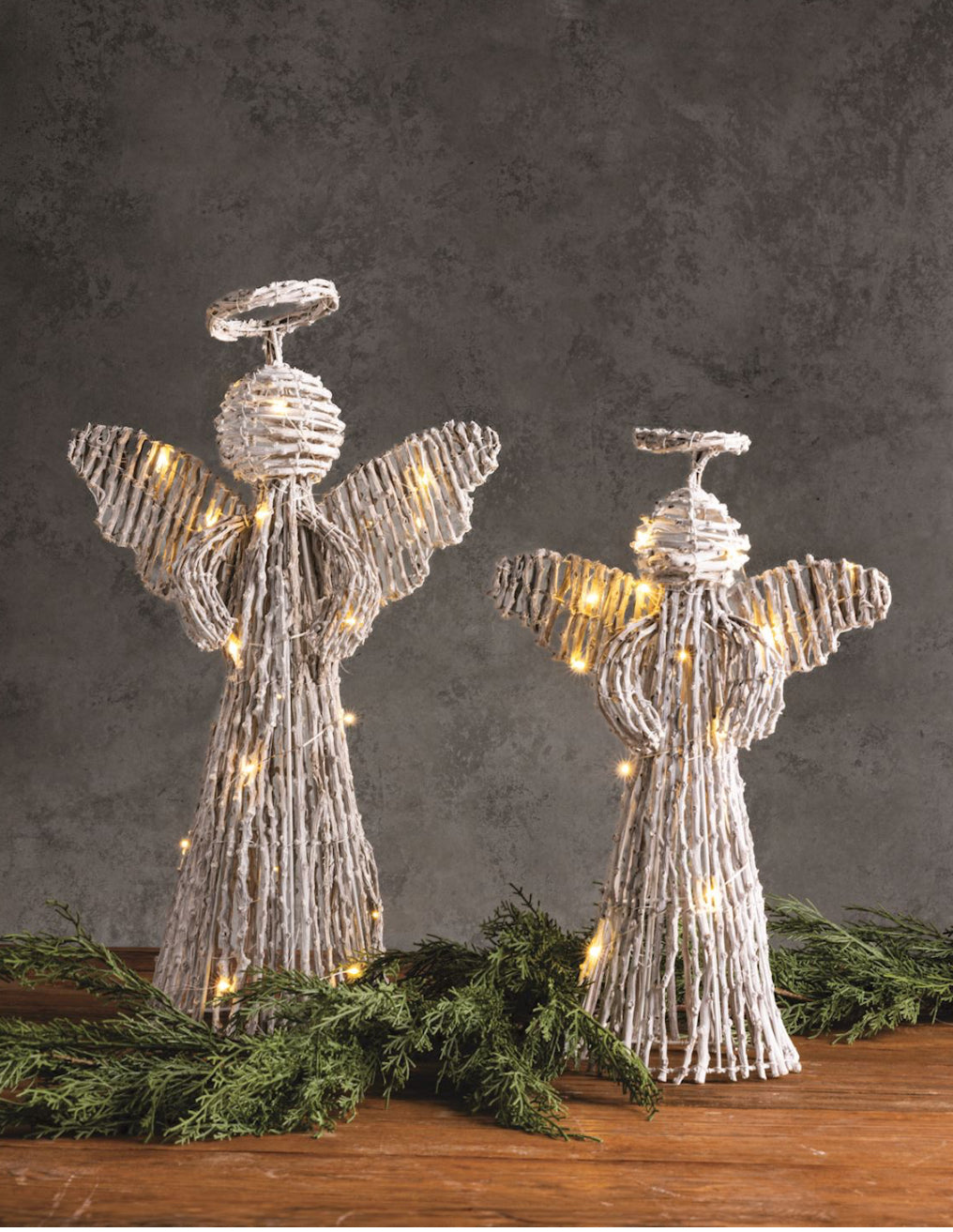 Rattan Light Up Angels