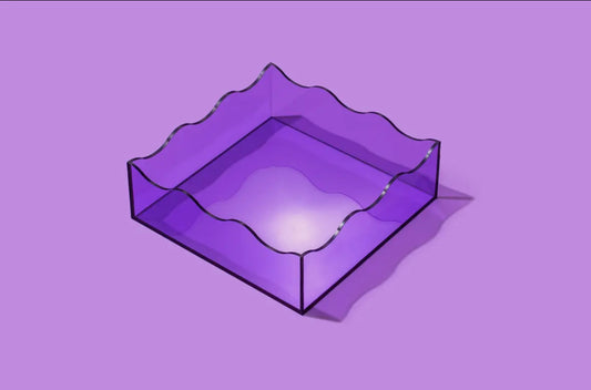 Square Wavy Purple Tray