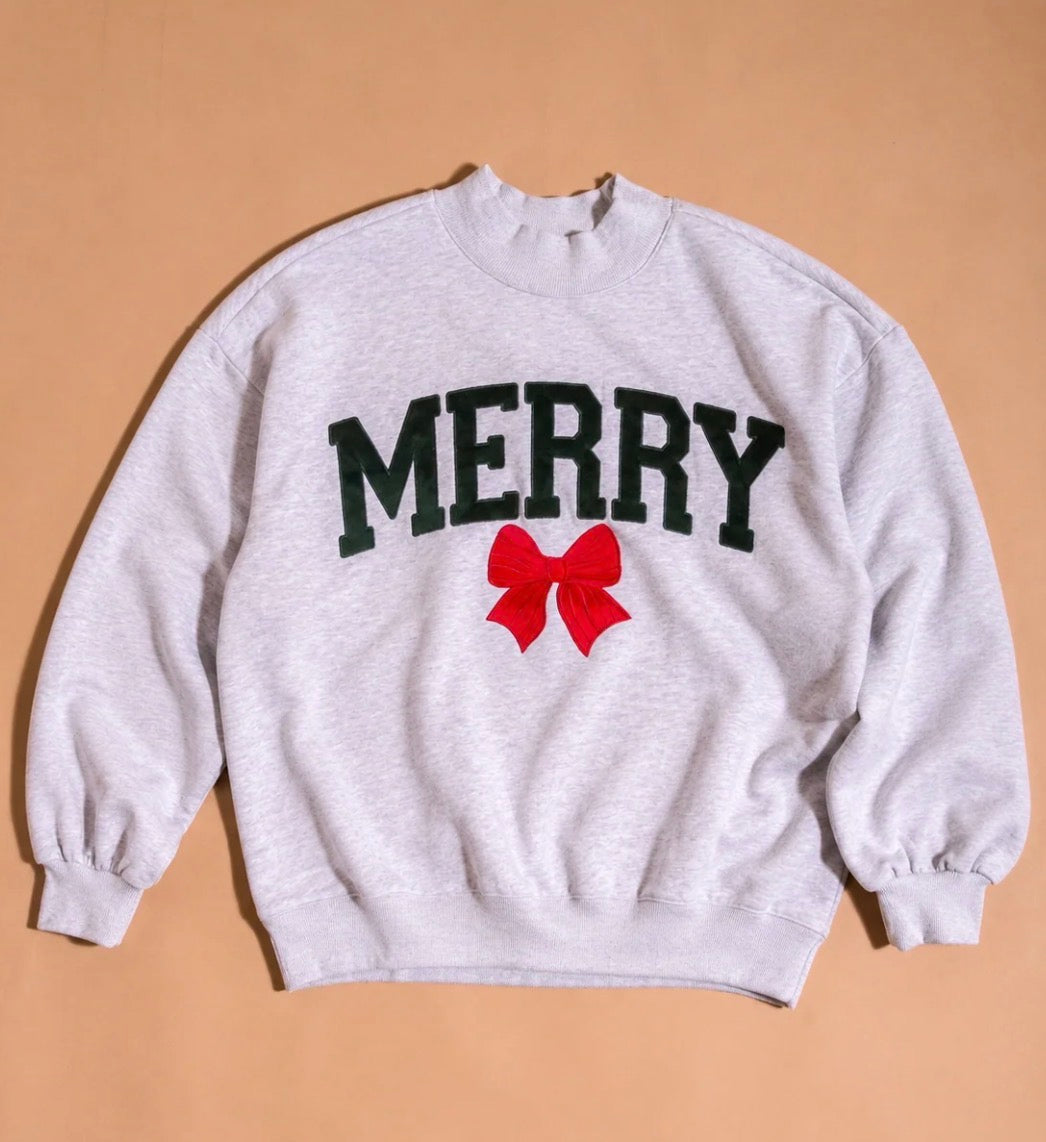 Merry Bow Mockneck Sweatshirt