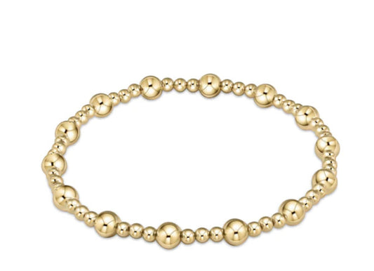 Extends CLASSIC SINCERITY PATTERN 5MM BEAD BRACELET - GOLD