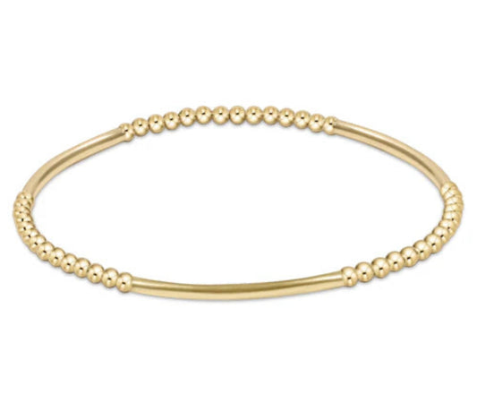 BLISS BAR GOLD PATTERN 2.5MM BEAD BRACELET - GOLD