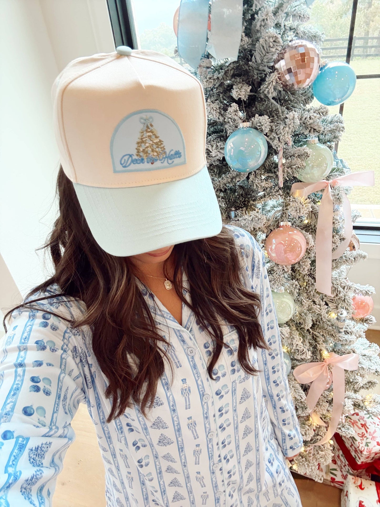 Deck the Halls - Baby Blue Vintage Trucker Hat