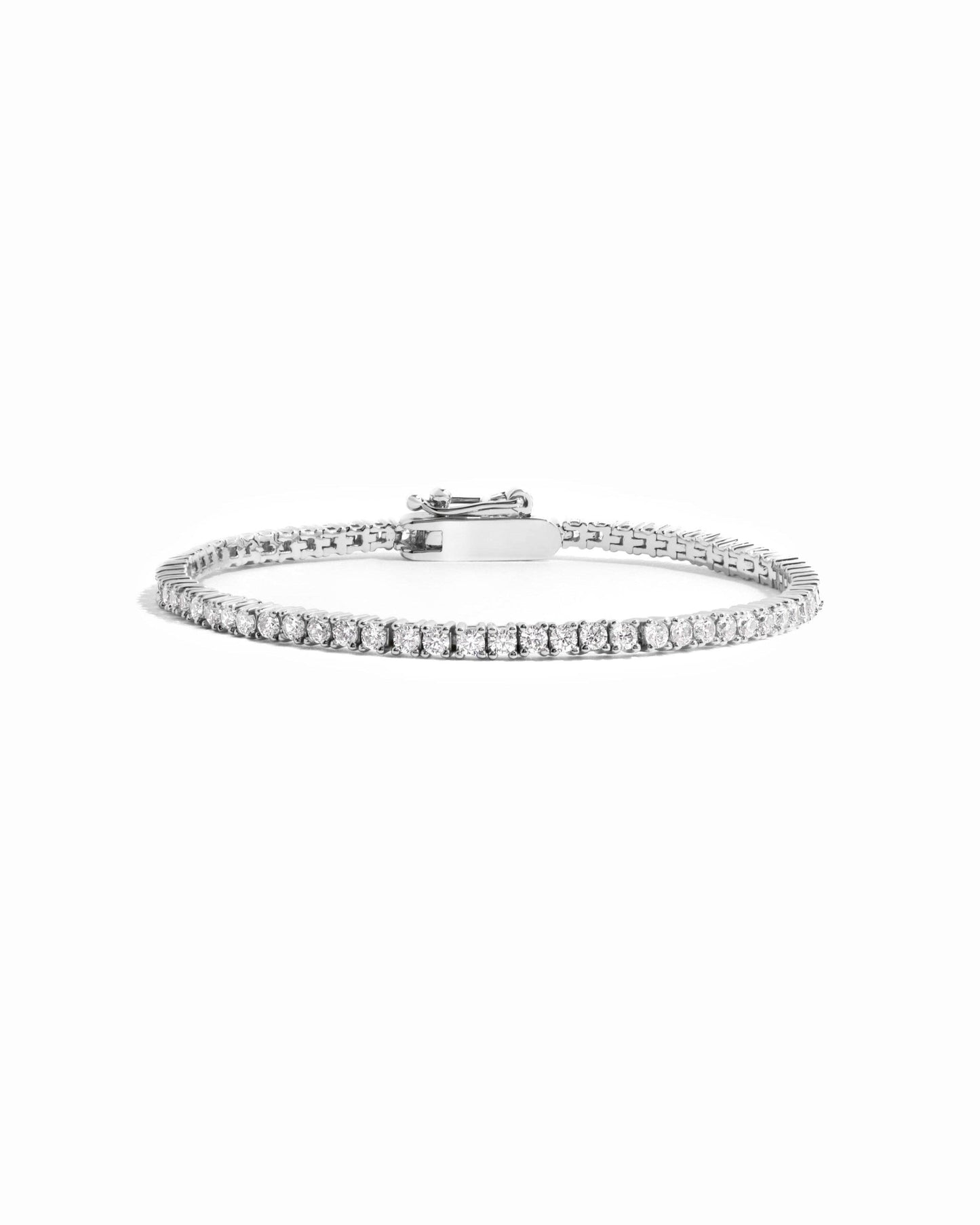 Tennis Bracelet w Latch: 6.75" / Gold