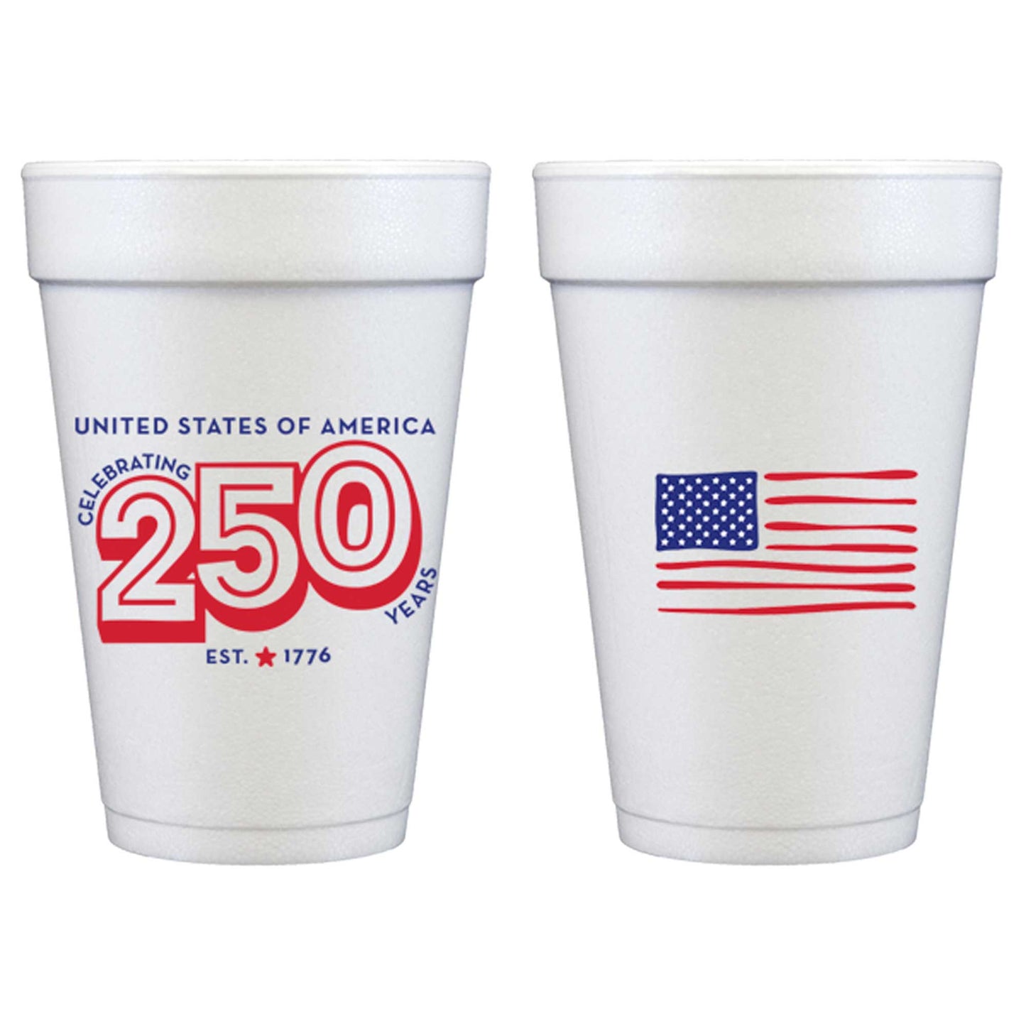 July 4th/Patriotic-America USA 250th Foam Cup 10 Pack