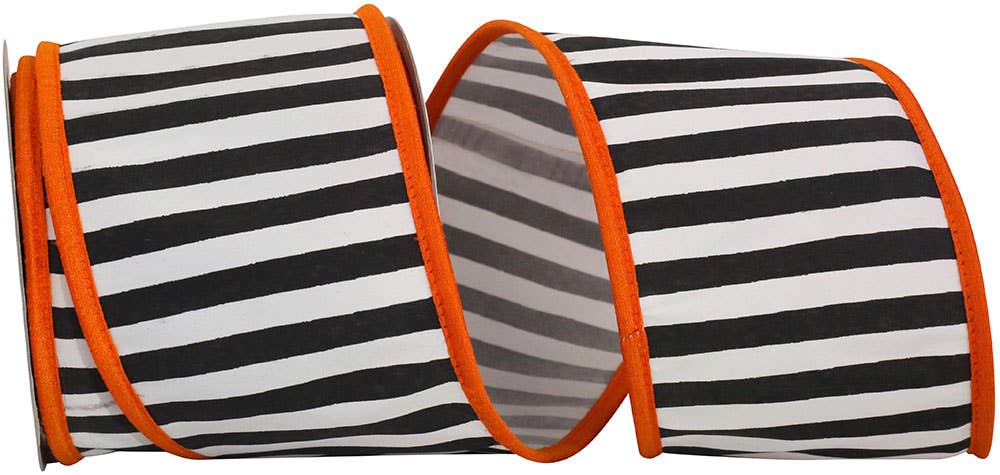 Railroad Striped Deluxe, Black/white, 4 In, 10 Yards