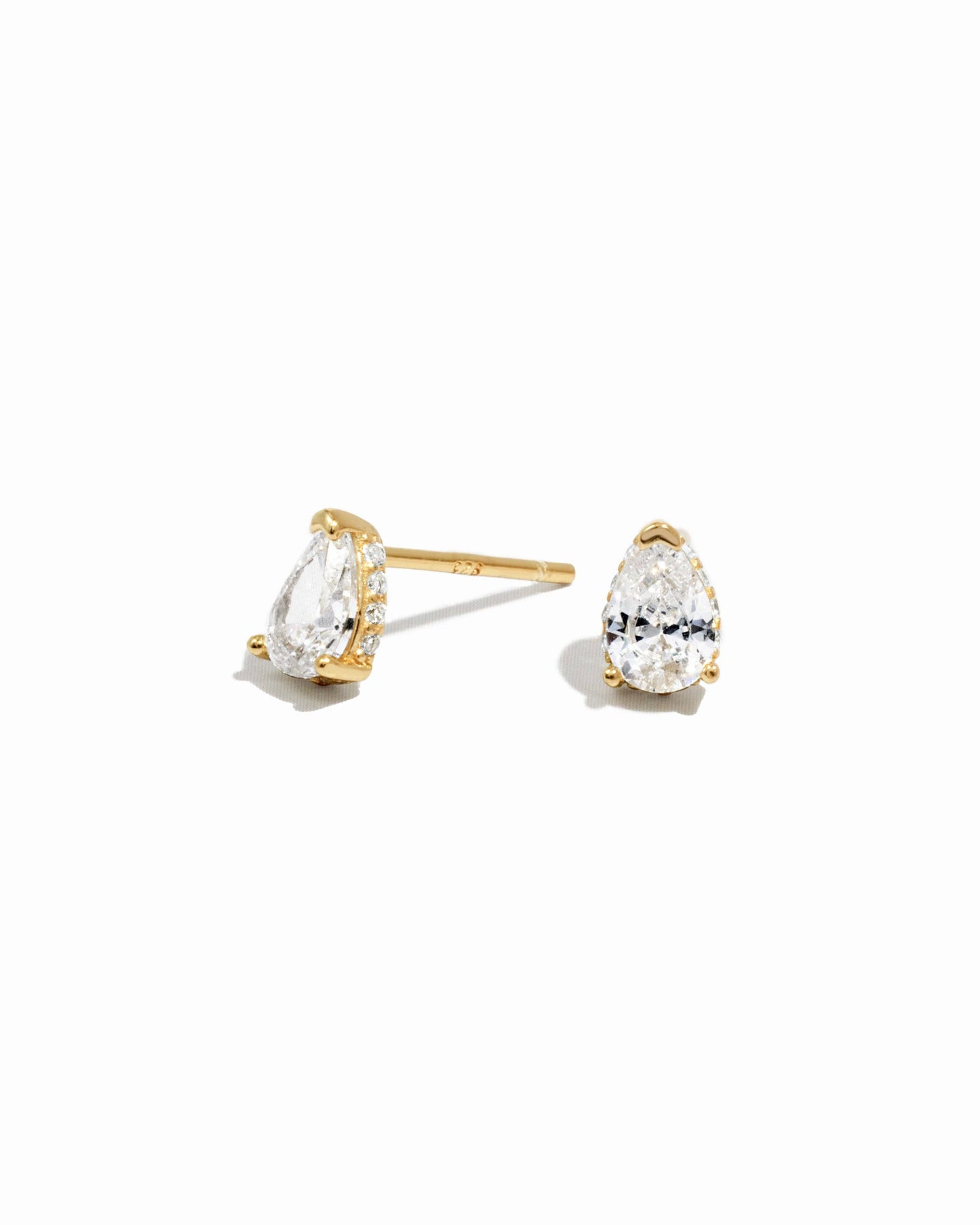 Pear Studs: Gold