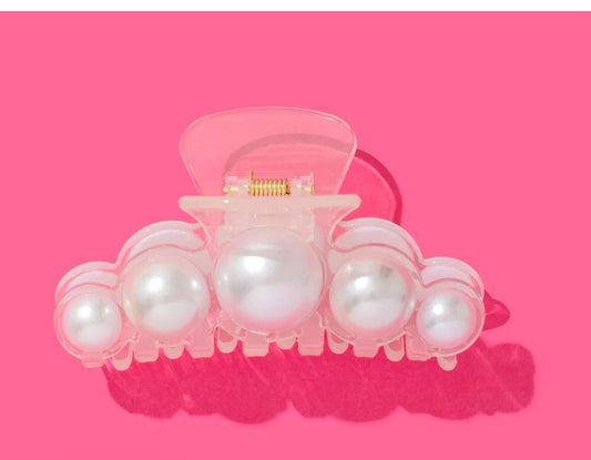 Claw Hair Clip - Clear+ Pearl