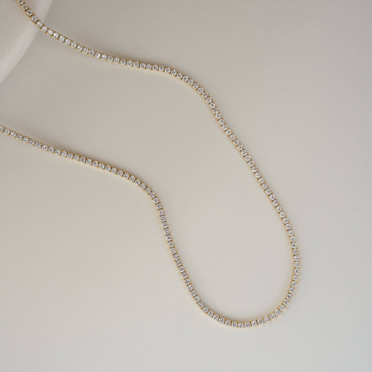 2mm Tennis Necklace: Gold / 15" + 3" Ext