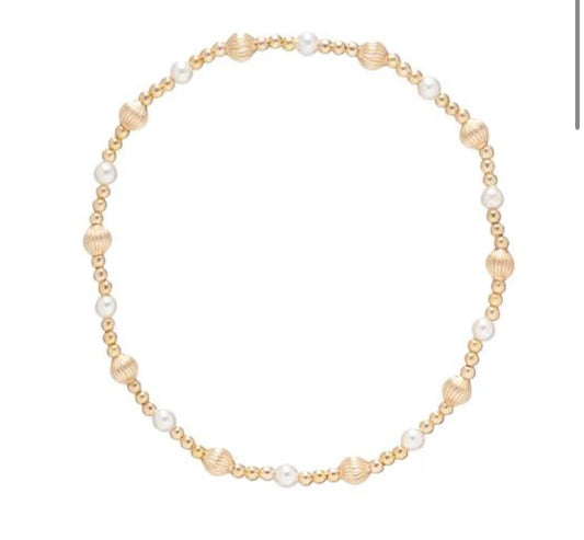 Dignity Sincerity Pattern 4mm Bead Bracelet- Pearl