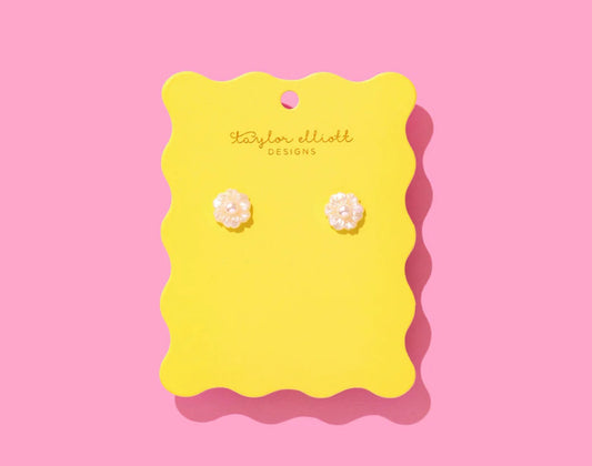 Amelia Pearl Flower Stud