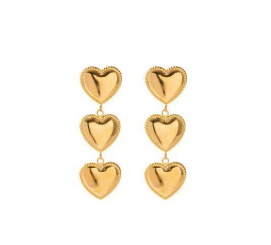 Triple Heart Studs