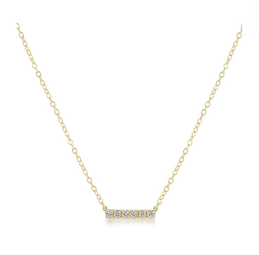 14kt Gold & Diamond Significance Bar Necklace- Six