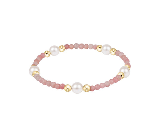 Extends Purpose Pearl 6mm Gem Bracelet - Pink Opal