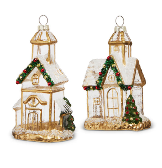 5" Gold Church Ornament