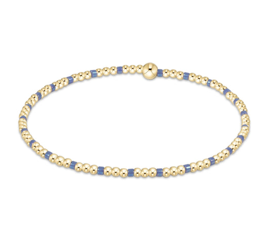 Hope Sincerity Pattern 2mm Bead Bracelet - bright blue