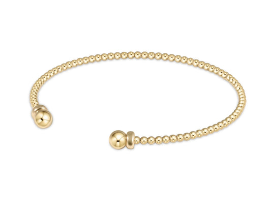 Classic Gold 2mm Bead Cuff- Gold
