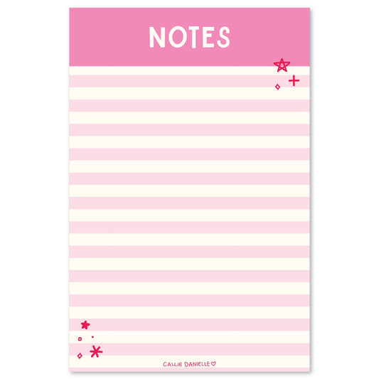 Pink Striped 4x6 Notepad
