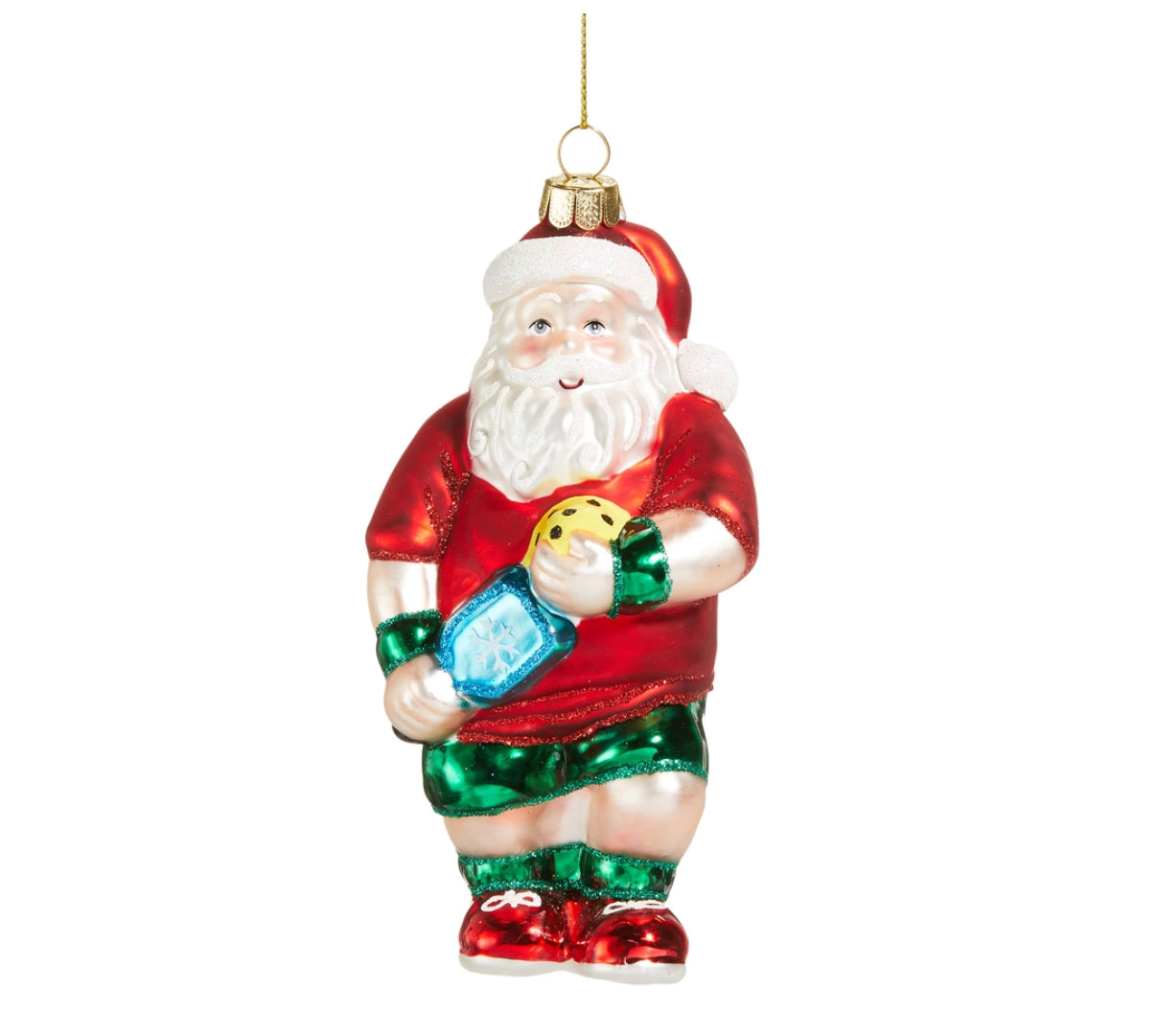 Santa Pickleballer Ornament