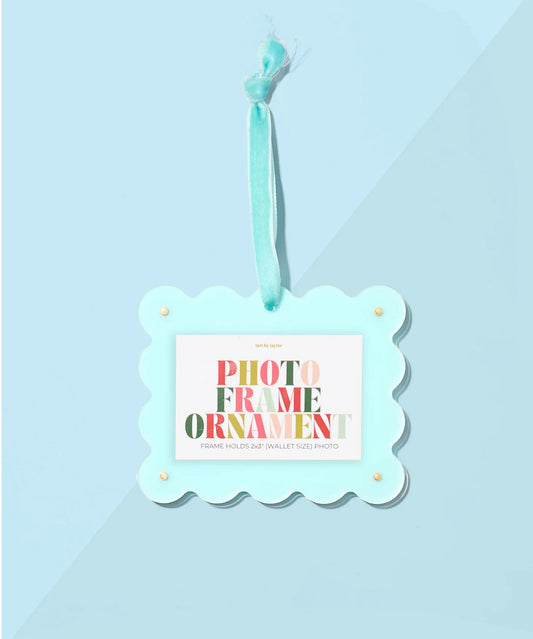 Scalloped Frame Ornament - Seafoam