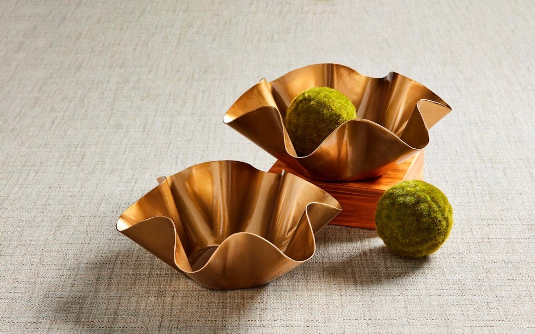 Gold Ruffle Brass Bowls