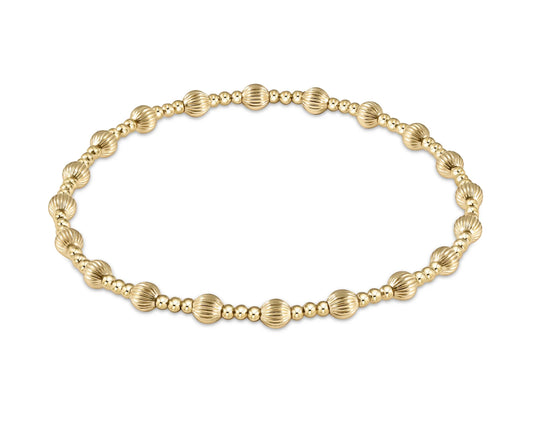 Dignity Sincerity Pattern 4mm Bead Bracelet- Gold
