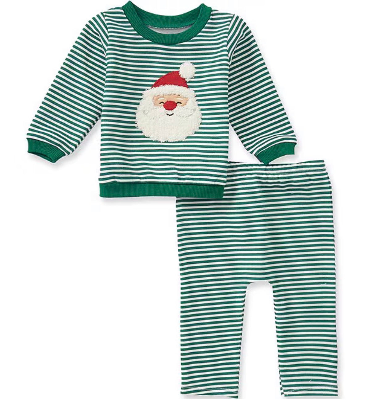 Santa Green Stripe Set