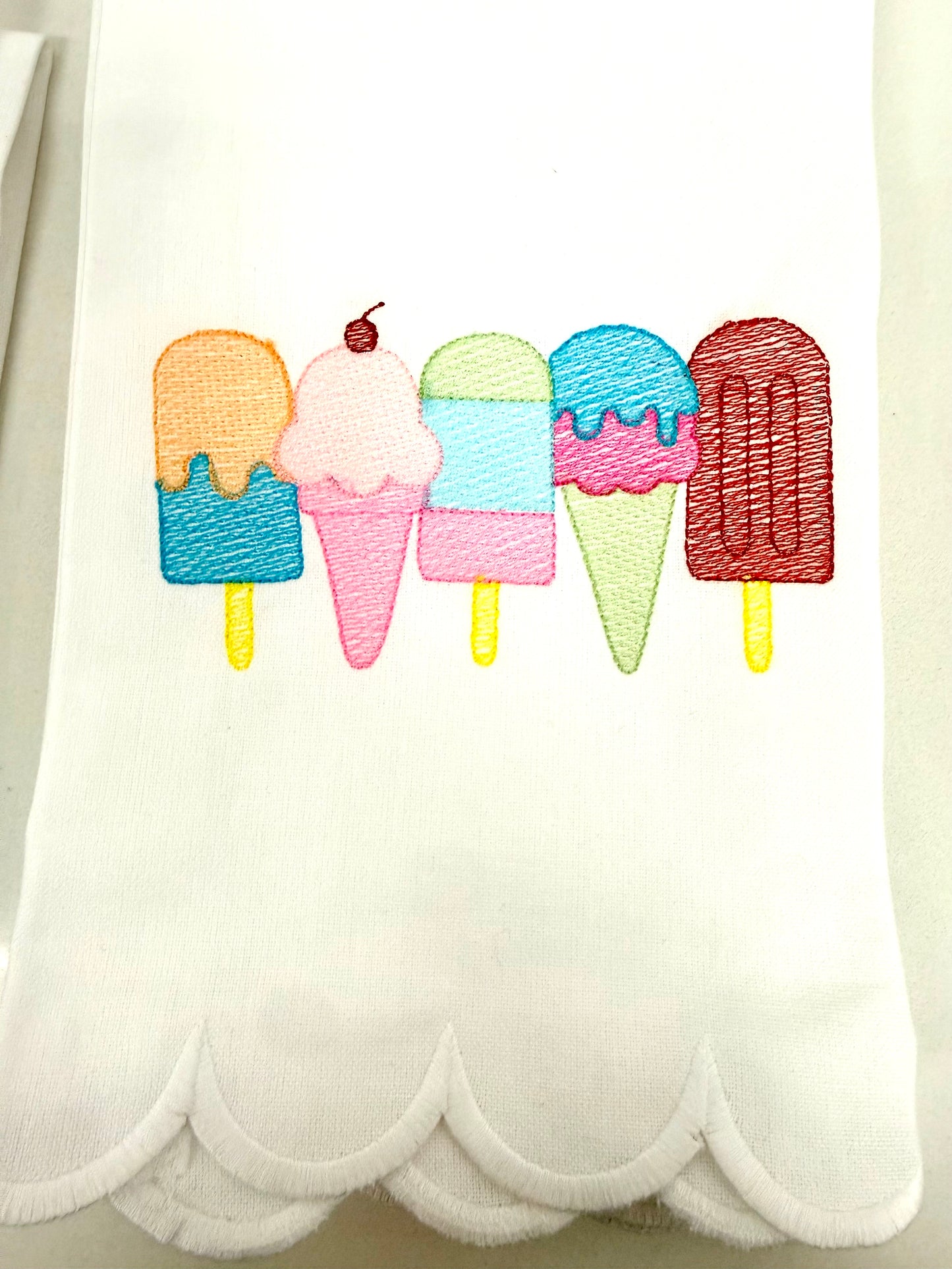 Scalloped Popsicle Tea Towel