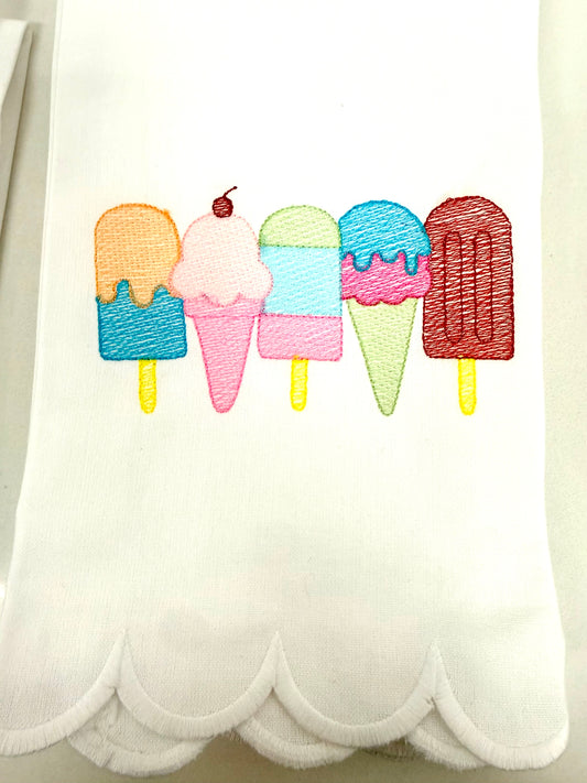 Scalloped Popsicle Tea Towel