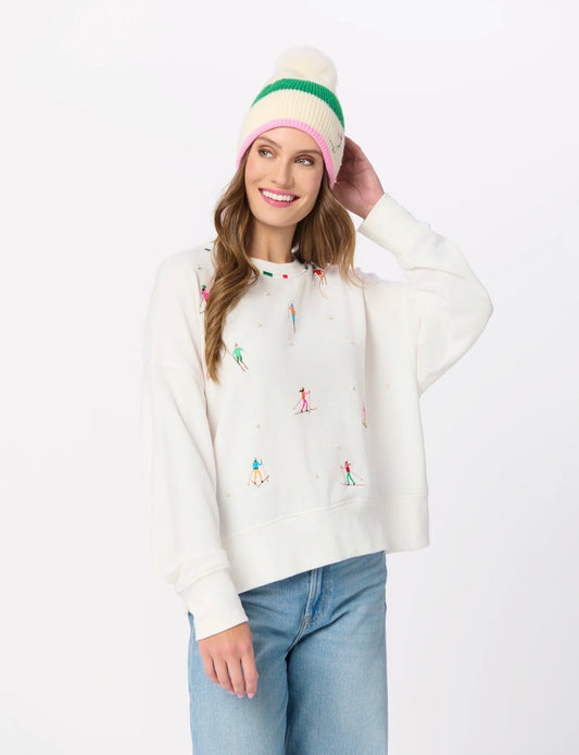Skiers with Pearls Relaxed Sweatshirt