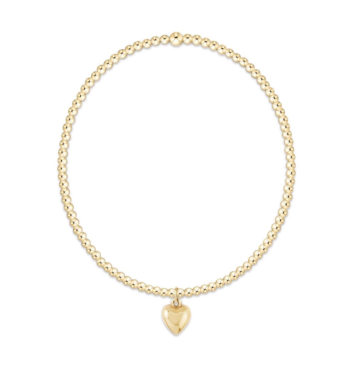 classic gold 2mm bracelet - love plush gold charm