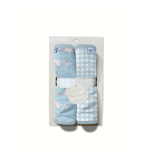 Burp Cloth Set- Gingham Blue