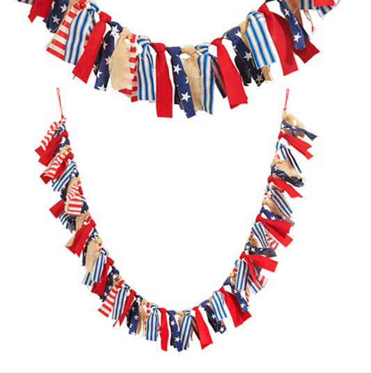 American Flag Tie Garland
