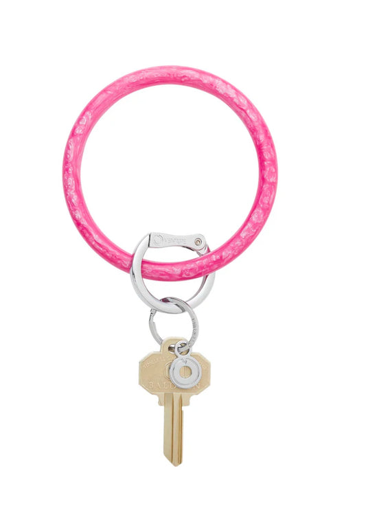Resin Big O® Key Ring - Pink Topaz