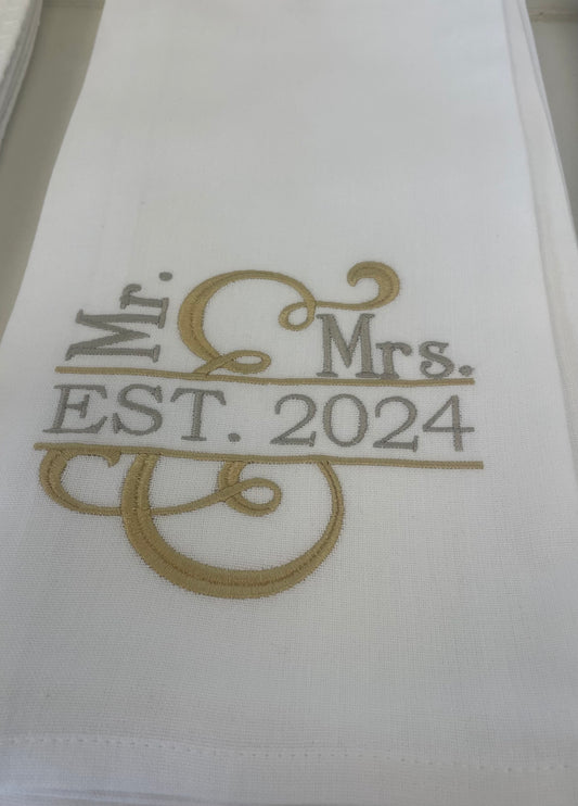 Mr & Mrs 2024 Tea Towel