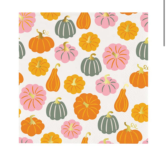 Fall Pumpkins Foil Napkins