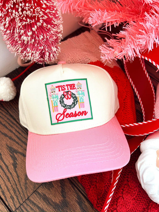 Tis The Season - Vintage Trucker Hat: Pink